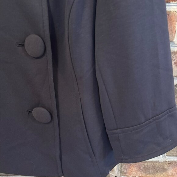 Sandro Womens Navy Blue Button-Up Jacket W/Shawl Collar Sz L - Picture 2 of 8